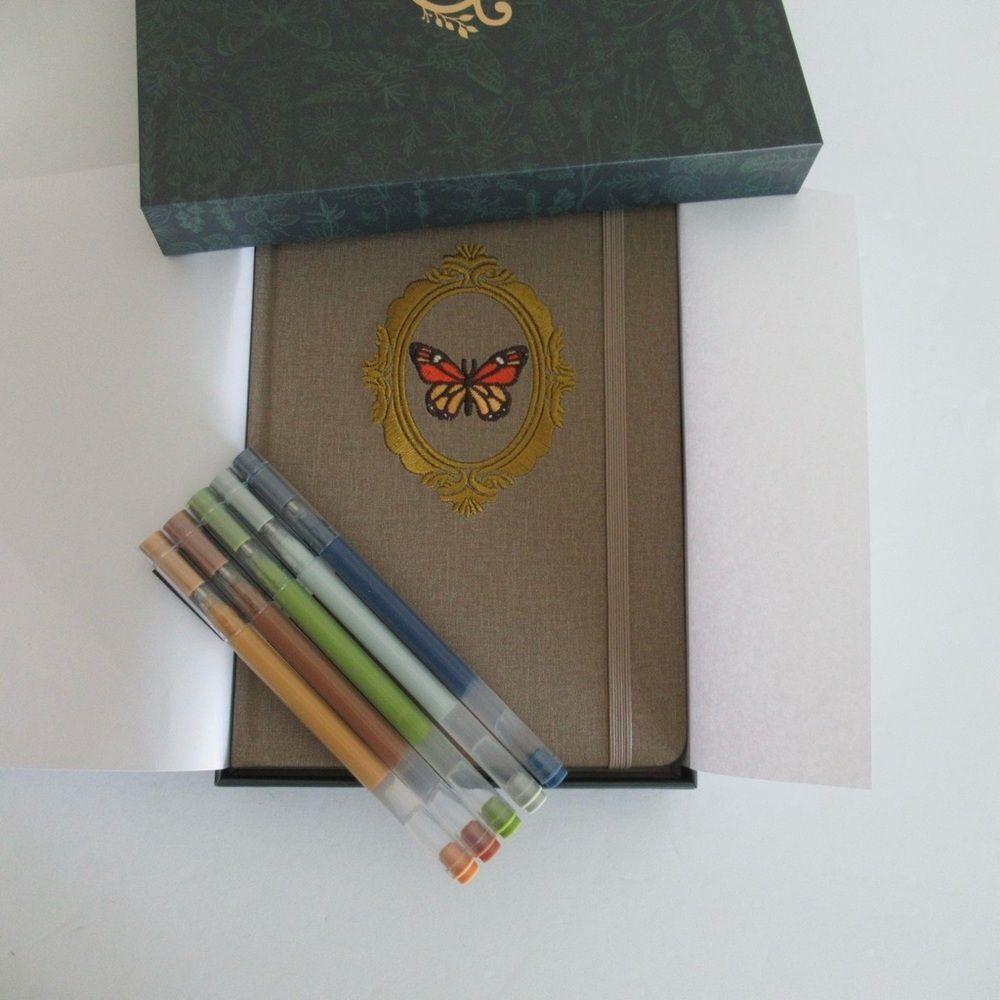 New Archer and Olive Butterfly in Frame Notebook & Set of 5 Gel Pens - Picture 5 of 13